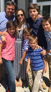 Kelly Goodwin w her husband & 5 boys